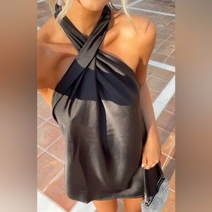 SHOW ME YOUR MUMU 🖤✨JASMINE HALTER MINI DRESS